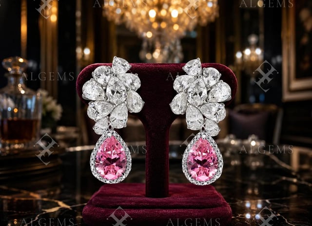 The Pink Pear Drop Earrings